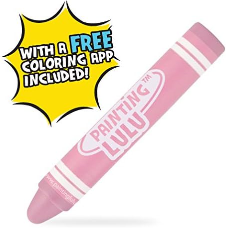 Kids Stylus Crayon - Fun & Colorful Stylus Pen for Touchscreen Tablets & Smartphones. Free Coloring App Included! (Pink)