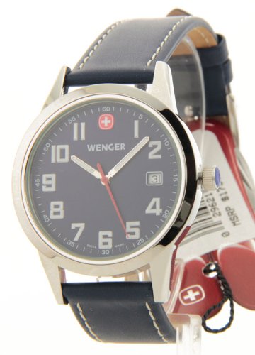 Mens Wenger Swiss Military Field Leather Date Casual Watch 70947