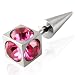 The Stainless Steel Jewellery Shop - Stainless Steel Body Jewellery with Cube and 5 Pink Cubic Zirconia