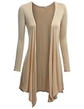 Doublju Womens Shawl Cardigan with Open-front and Long Sleeve