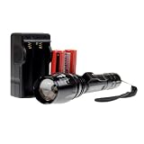 CREE XM-L T6 1600LM Lumen Zoomable LED Aluminum alloy Flashlight Torch with 2 x Battery