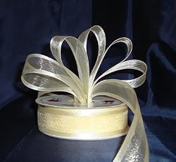 Organza Satin Edge Ribbon - 7/8" - 25 Yards (75 FT) - Pale Yellow