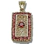 23 Garnet Pendant Rectangular Filigree