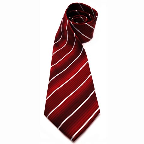 Mexx Krawatte rot weiss gestreift 100% Seide 
