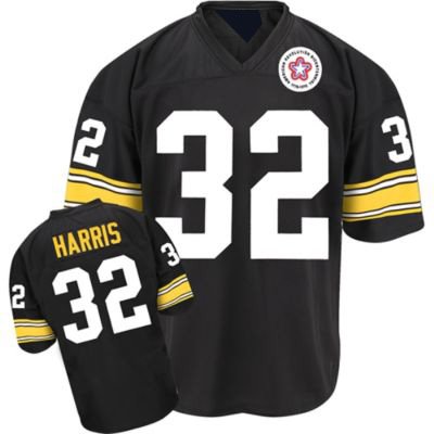 Pittsburgh Steelers 32 Franco Harris Throwback Black NFL Jerseys Authentic Football Jersey Size 48-56