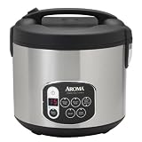 Aroma ARC-1010SB 10-Cup (Uncooked) 20-Cup (Cooked) Digital Rice Cooker and Food Steamer, Black/Silver ~ Aroma Housewares