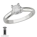 14KW 1/3ct TDW Princess Cut Lucida Ring