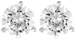 Platinum Plated Sterling Silver 8mm Round Cubic Zirconia Martini-Set Stud Earrings