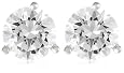 Platinum Plated Sterling Silver 8mm Round Cubic Zirconia Martini-Set Stud Earrings