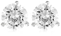 Platinum Overlay Sterling Silver 8mm Round Cubic Zirconia Martini-Set Stud Earrings