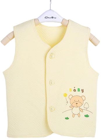 Comfortable Baby Cotton Vest Winter Autumn Jacket Toddler Girls and Boys Waistcoat (L(80cm), Yellow)