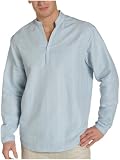 Cubavera Mens Long Sleeve Linen Rayon Popover Shirt