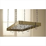 Bundle-68 Hammered Bronze & Black Pot Rack w/ Optional Additional Hooks (2 Pieces) Color