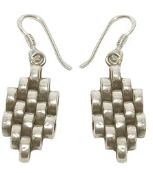 Earing Sterling Silver Handmade Jewelry from India 1.75 inches (ers200)