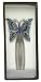 Ladies Gift BUTTERFLY BOOKMARK Art Deco Style Deep Blue Enamelled & Jewelled Pewter Book Mark in Giftbox