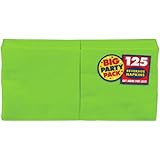 Amscan Big Party Pack 125 Count Beverage Napkins, Kiwi