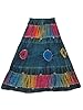 Bohemian Retro Skirt Blue Tie Dye Hippie Style Rayon Long Skirt for Womans