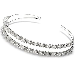 Silver Wedding Headband Bridal Tiara with Crystal 105