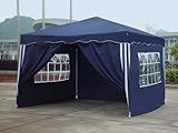 Falt Pavillon 3 x 3 m in blau mit 4 Seitenteilen
