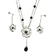 Silver Pearl Necklace Dangle Earring Modern Leaf Design Jewelry Set in Gift Box Bucasi SALE