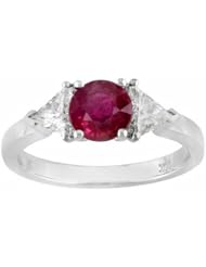 14K White Gold Ruby and Diamond Ring -- LIFETIME WARRANTY