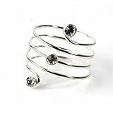 STERLING SILVER TOE RING W/CZ - 5mm Spring