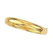 14K Yellow Gold Plain Bangle Bracelet - 8 inches