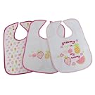 Baby Girls Yummy In My Tummy Design Velcro Strap Bibs (Pack Of 3)