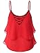 Doublju Womens Spaghetti Strap Loose Fit Flowy Chiffon Blouse Top