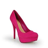 High Heel Platform Pump Micro-suede Fuchsia