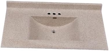 Imperial FW3722CAPSS Center Wave Bowl Bathroom Vanity Top, Cappuccino Matte Finish, 37-Inch Wide by 22-Inch Deep