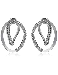 14k Italian Gold and Cubic Zirconia Free Form Earrings
