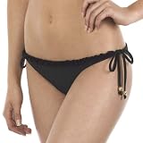 GO International® Ruffle Bandeau Swim Bottoms - Ebony
