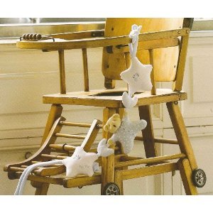 Blue Baby Stroller Toys Highchair Baby Rattle Toy. Moons and Stars Collection.