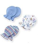 Gerber Baby-boys Newborn 3 Pack Mitten, Blue, 0-3 Months