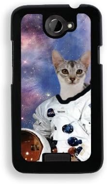 Hipster Astronaut Cat Galaxy - Protective Designer BLACK Case - Fits HTC One X / One X+