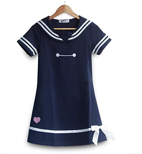 Elegant Big Girls'sailor Dress with Baymax in Big Hero 6 (Large(bust-37"), Blue)