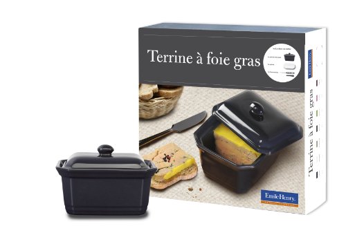 Emile Henry - 439860 - Coffret cadeau foie gras : Terrine, presse & thermomètre - coloris caviar