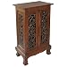 EXP Handmade Asian Furniture - 32" Flower Vines Storage Cabinet / End Table - Dark Rich Finish