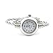 Womens Silver Classic Twisted Band Bracelet Round Wrist Watch White