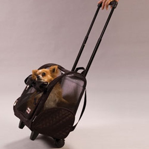 Medium Roll Around Pet Carrier on Wheels- Khaki