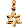 14K Yellow Gold Star of David Pendant - 12.75x11.25mm