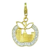 14K 1.3 grams Yellow Gold Diamond 0.08CT Big Apple Charm
