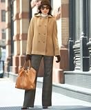 AK Anne Klein Hooded Pea Coat