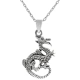 Sterling Silver Dragon Necklace