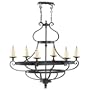 Murray Feiss F2277/6AF King's Table Six-Light Chandelier, Antique Forged Iron with Oversized Candle Covers
