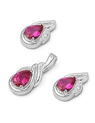 Sterling Silver Sets With Cubic Zirconia