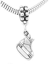 Sterling Silver Hockey Ice Skate Dangle Bead Charm
