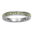 Sterling Silver Eternity Ring - Peridot CZ - 3 mm, Sizes 4-12