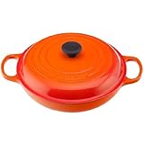 Le Creuset Signature Enameled Cast-Iron 3-3/4-Quart Round Braiser, Flame